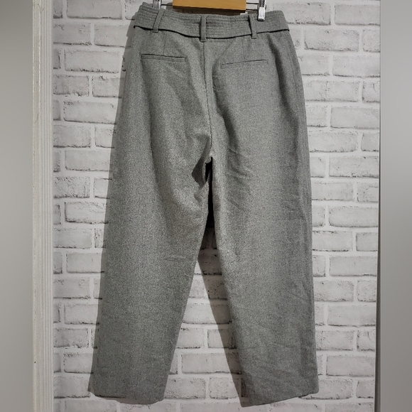 Aritzia Wilfred Wool Cashmere Blend Belted Cropped Trousers size 8 - Picture 3 of 9